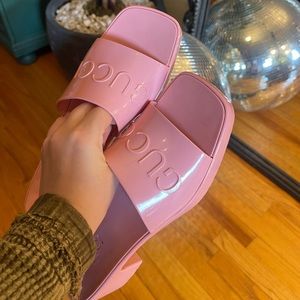 Designer pink sandals, never worn!